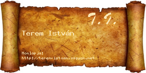 Terem István névjegykártya