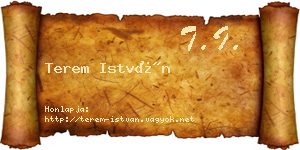 Terem István névjegykártya